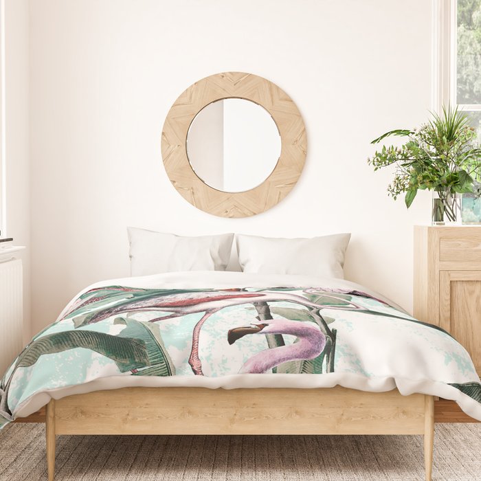 Floral and Flamingo VIII Duvet Cover Gallery Image 3