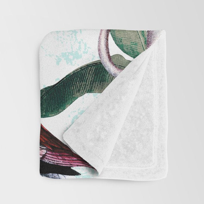 Floral and Flamingo VIII Throw Blanket Gallery Image 3