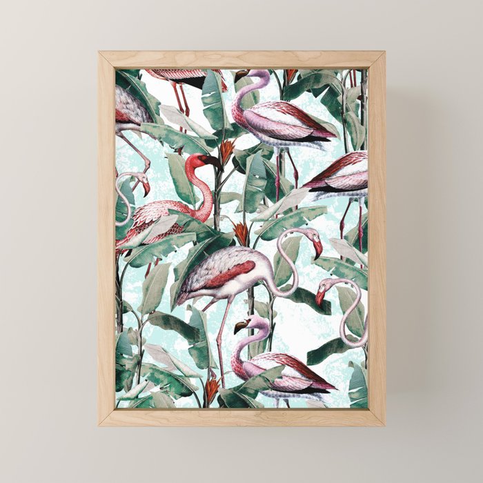 Floral and Flamingo VIII Mini Art Print Gallery Image 1