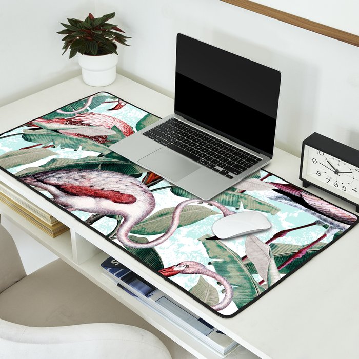Floral and Flamingo VIII Desk Mat Gallery Image 2