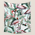 Floral and Flamingo VIII Wall Tapestry Gallery Image 4