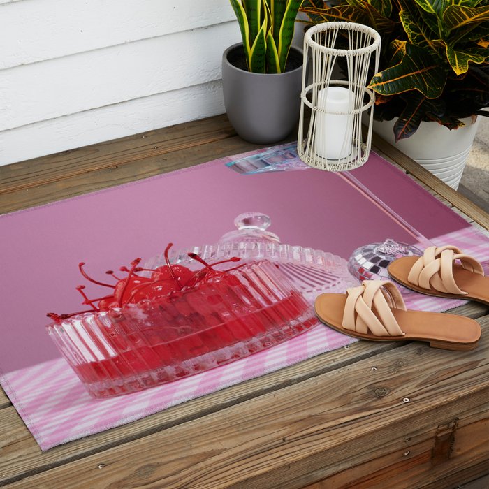 The cherries party Outdoor Rug Gallery Image 2