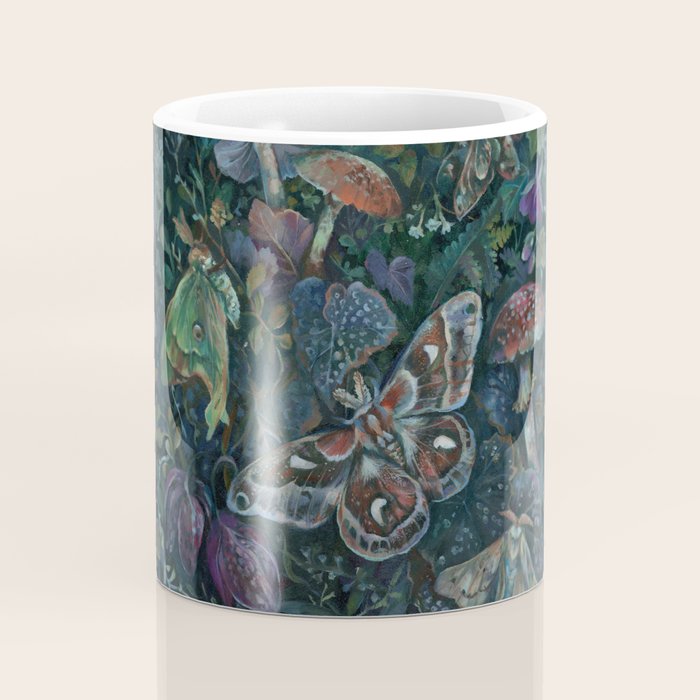 Atlas Moth  Mushroom Night Coffee Mug Gallery Image 4