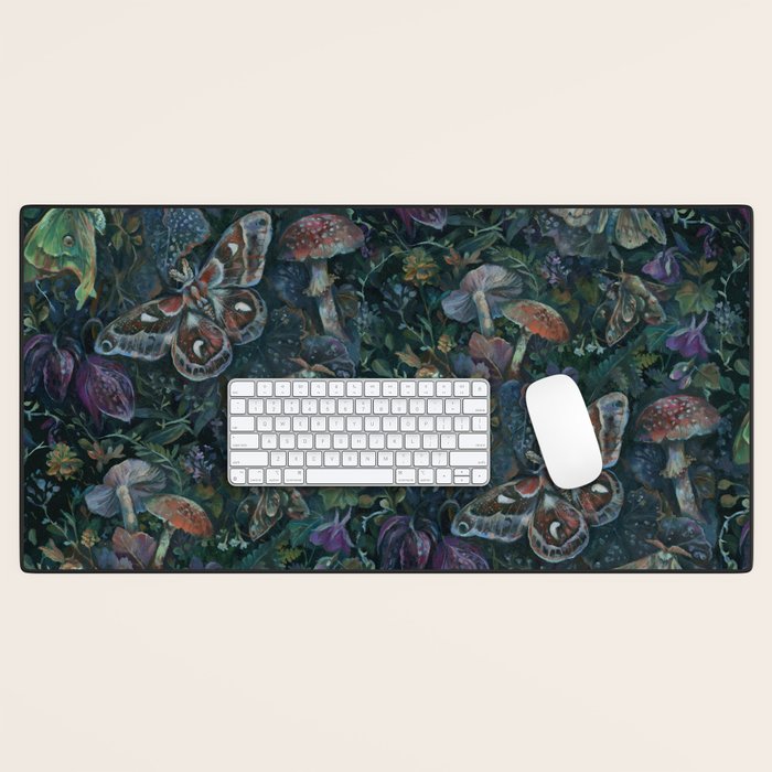 Atlas Moth  Mushroom Night Desk Mat Gallery Image 1