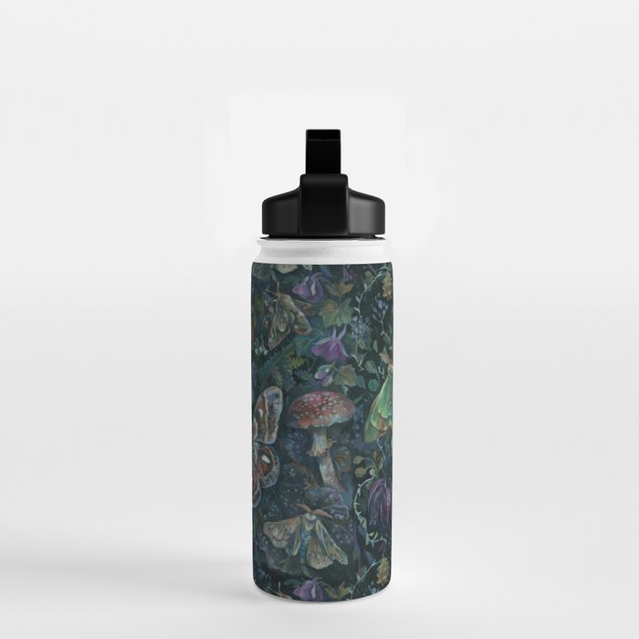 Atlas Moth  Mushroom Night Water Bottle Gallery Image 2