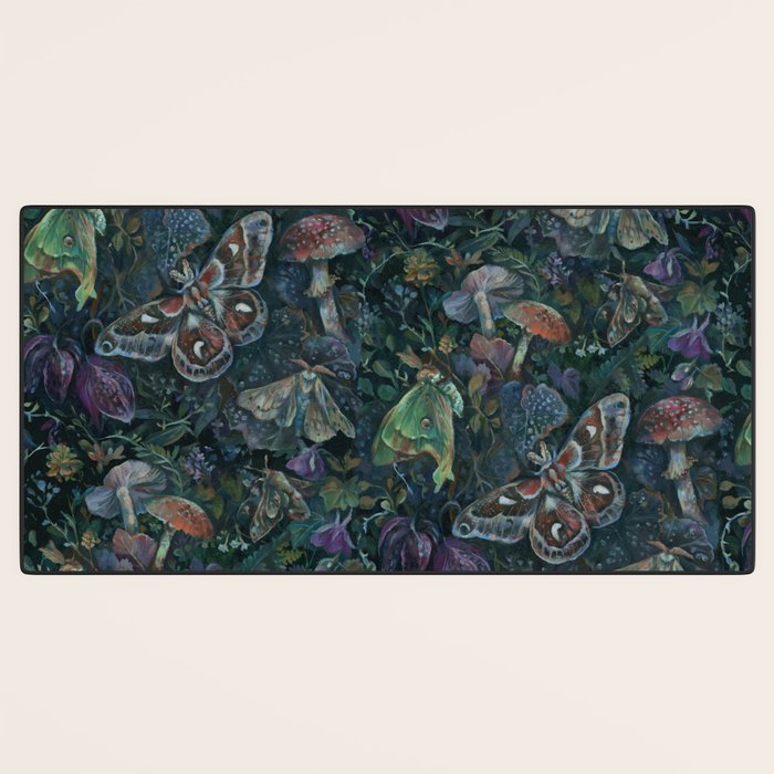 Atlas Moth  Mushroom Night Desk Mat Gallery Image 3
