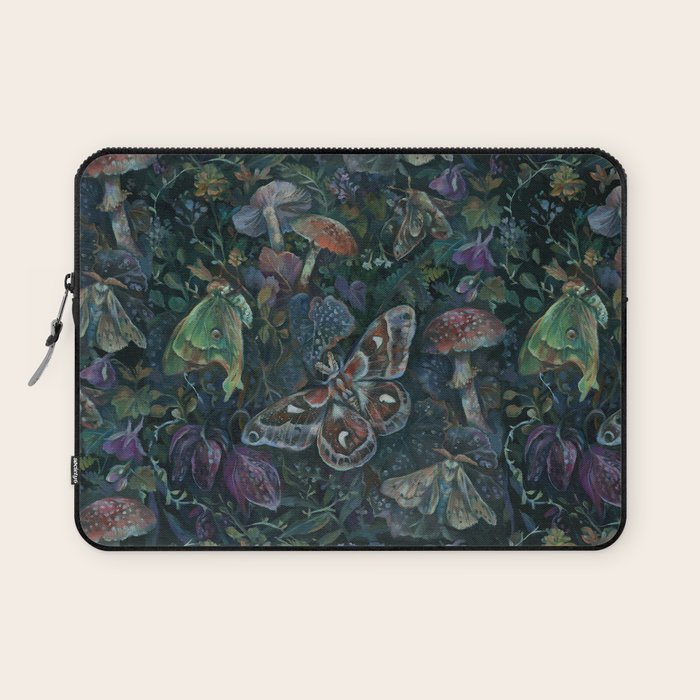 Atlas Moth  Mushroom Night Laptop Sleeve Gallery Image 1