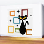 Mid Century black cat Wall Mural Gallery Image 2
