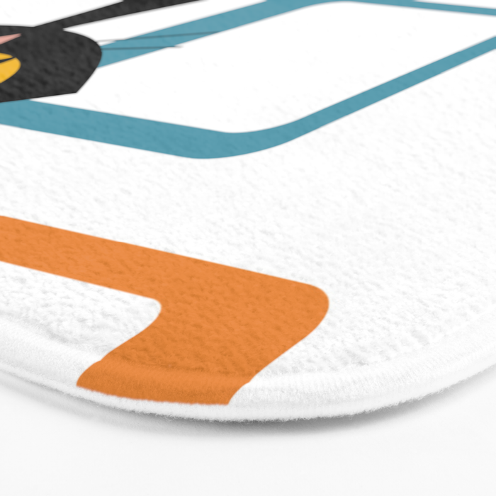 Mid Century black cat Bath Mat Gallery Image 3