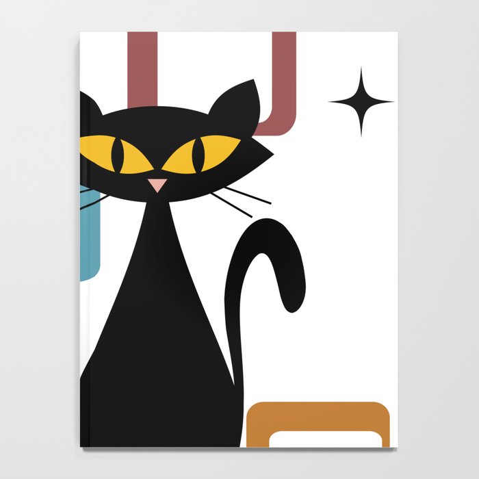 Mid Century black cat Notebook Gallery Image 4