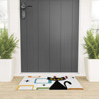 Mid Century black cat Welcome Mat Gallery Image 3