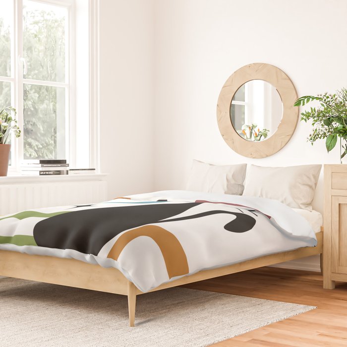 Mid Century black cat Duvet Cover Gallery Image 2