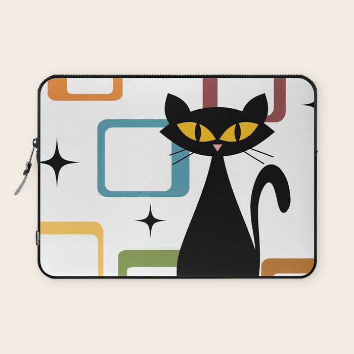 Mid Century black cat Laptop Sleeve Gallery Image 1