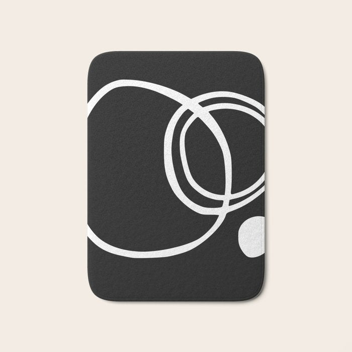 Line Art, Modern, Minimal, Black and White Bath Mat Gallery Image 1