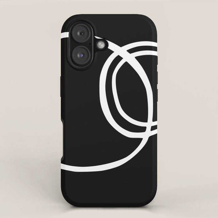 Line Art, Modern, Minimal, Black and White iPhone Case Gallery Image 1