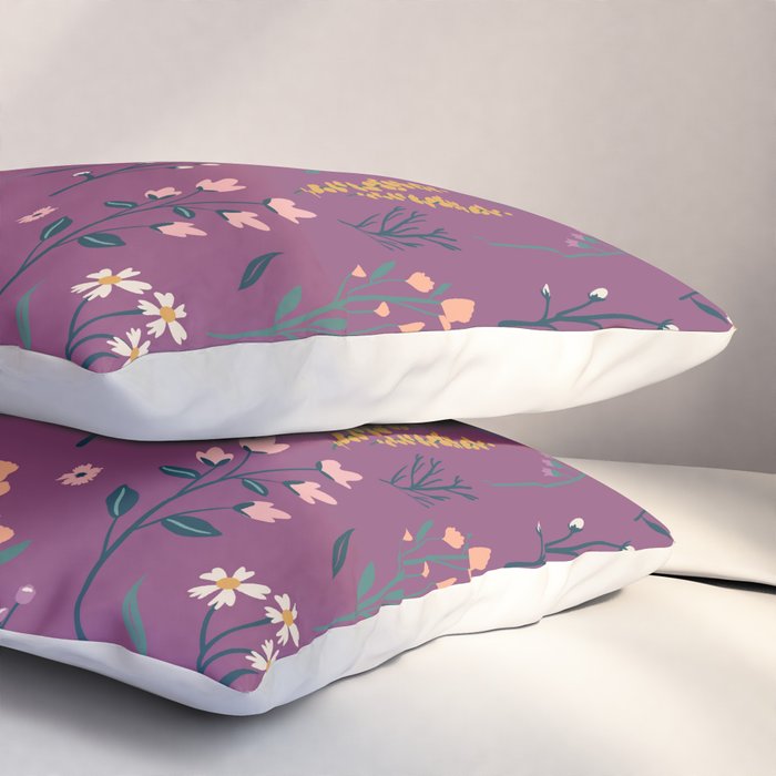 Purple boho florla Pillow Sham Gallery Image 3