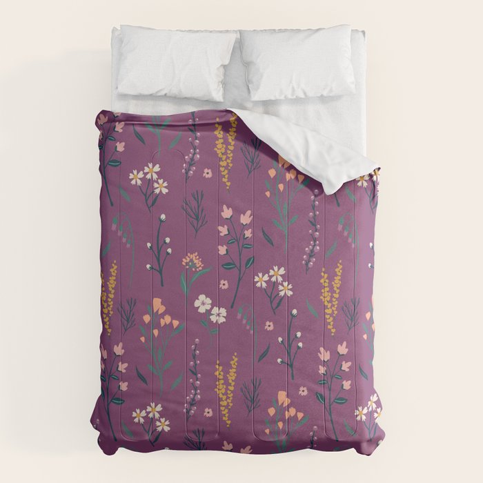Purple boho florla Comforter Gallery Image 1