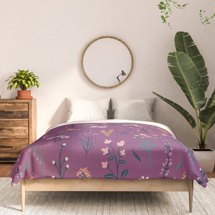 Purple boho florla Comforter Gallery Image 3