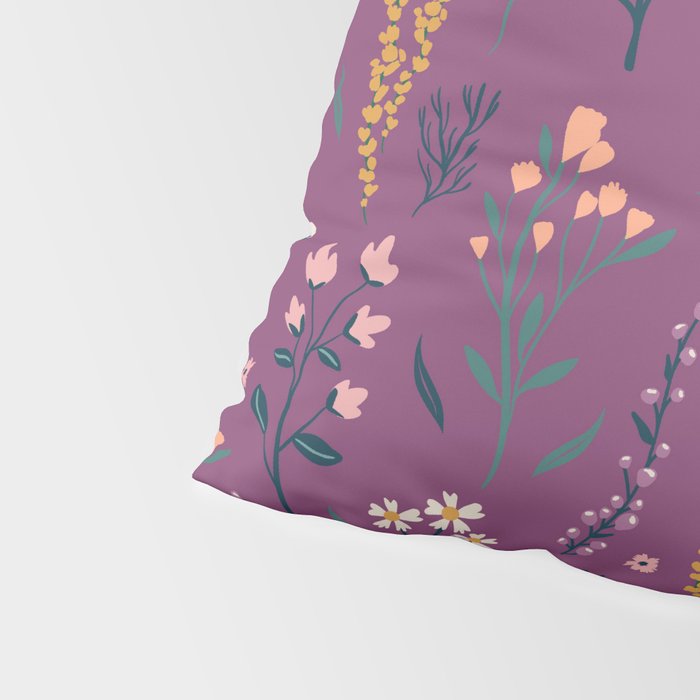 Purple boho florla Pillow Sham Gallery Image 4