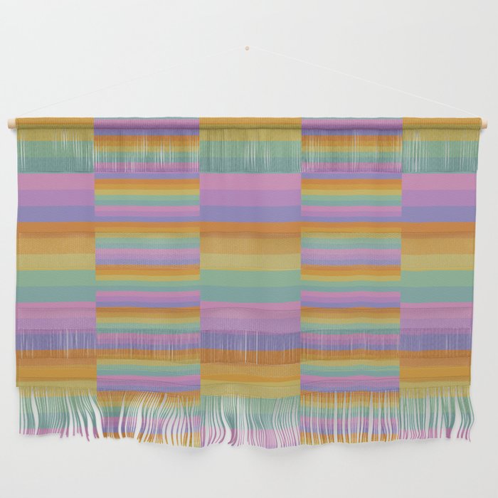 Mixed Stripes Pattern I Colorful Rainbow Wall Hanging Gallery Image 1