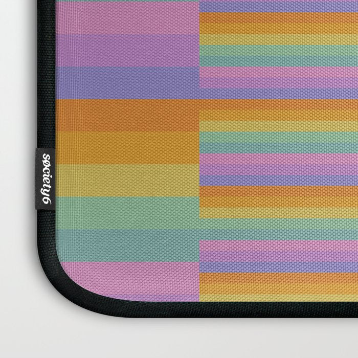 Mixed Stripes Pattern I Colorful Rainbow Laptop Sleeve Gallery Image 3