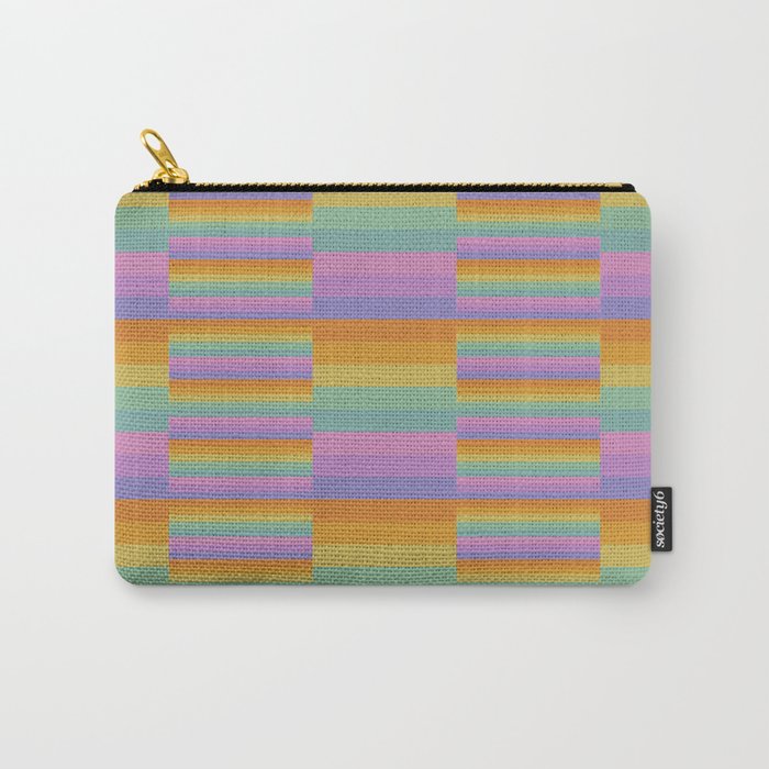Mixed Stripes Pattern I Colorful Rainbow Carry All Pouch Gallery Image 1