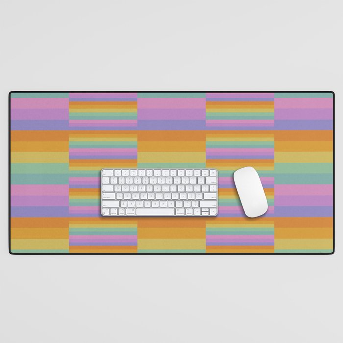 Mixed Stripes Pattern I Colorful Rainbow Desk Mat Gallery Image 1