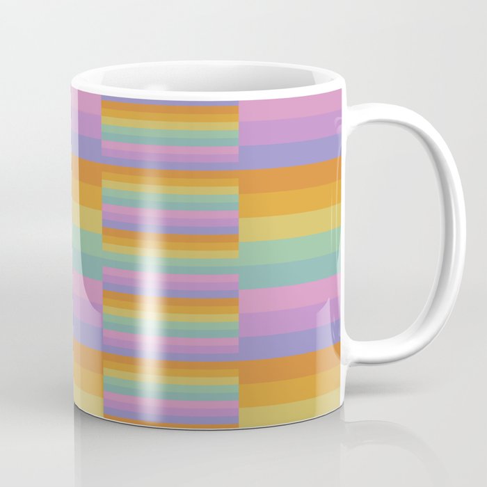 Mixed Stripes Pattern I Colorful Rainbow Coffee Mug Gallery Image 1