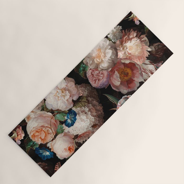 Baroque Flemish Rose Flowers Night Garden Yoga Mat Gallery Image 1