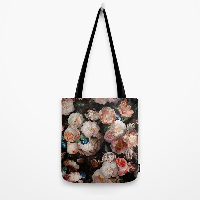 Baroque Flemish Rose Flowers Night Garden Tote Bag Gallery Image 2