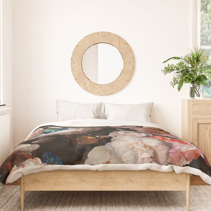 Baroque Flemish Rose Flowers Night Garden Duvet Cover Gallery Image 3