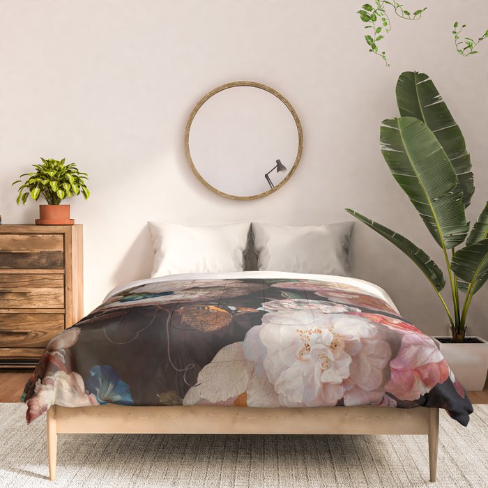 Baroque Flemish Rose Flowers Night Garden Comforter Gallery Image 3