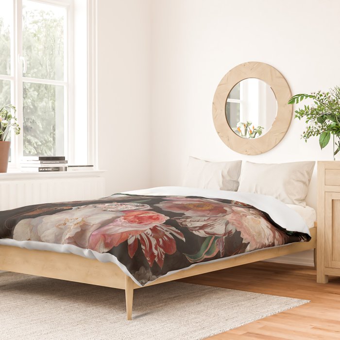 Baroque Flemish Rose Flowers Night Garden Duvet Cover Gallery Image 2