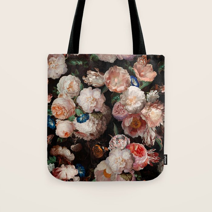 Baroque Flemish Rose Flowers Night Garden Tote Bag Gallery Image 1