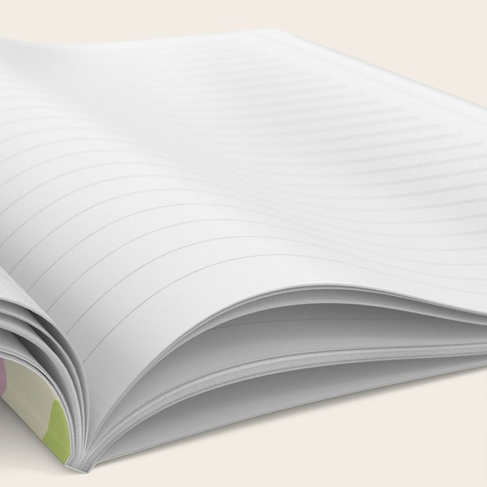 Modern Retro Liquid Swirl Abstract in Soft Pastel Lavender Pink Lime Green Cream Notebook Gallery Image 2