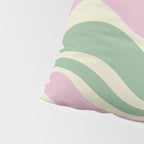 Modern Retro Liquid Swirl Abstract in Soft Pastel Lavender Pink Lime Green Cream Pillow Sham Gallery Image 4