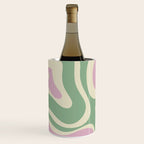 Modern Retro Liquid Swirl Abstract in Soft Pastel Lavender Pink Lime Green Cream Wine Chiller Gallery Image 1