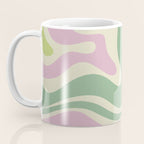 Modern Retro Liquid Swirl Abstract in Soft Pastel Lavender Pink Lime Green Cream Coffee Mug Gallery Image 3