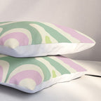 Modern Retro Liquid Swirl Abstract in Soft Pastel Lavender Pink Lime Green Cream Pillow Sham Gallery Image 3