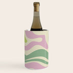 Modern Retro Liquid Swirl Abstract in Soft Pastel Lavender Pink Lime Green Cream Wine Chiller Gallery Image 2