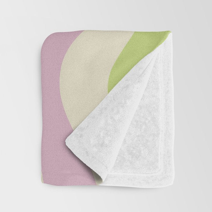 Modern Retro Liquid Swirl Abstract in Soft Pastel Lavender Pink Lime Green Cream Throw Blanket Gallery Image 3