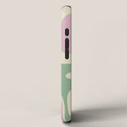Modern Retro Liquid Swirl Abstract in Soft Pastel Lavender Pink Lime Green Cream iPhone Case Gallery Image 2