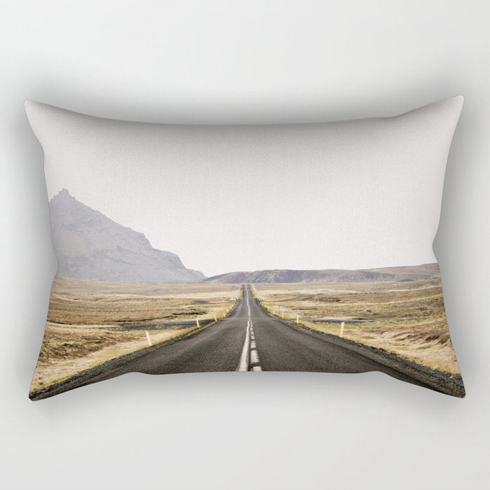 Lost Highway - Iceland Landscape, Travel Photography Rectangular Pillow Gallery Image 2