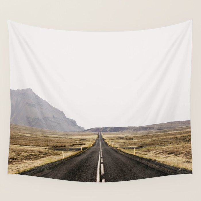 Lost Highway - Iceland Landscape, Travel Photography Wall Tapestry Gallery Image 4