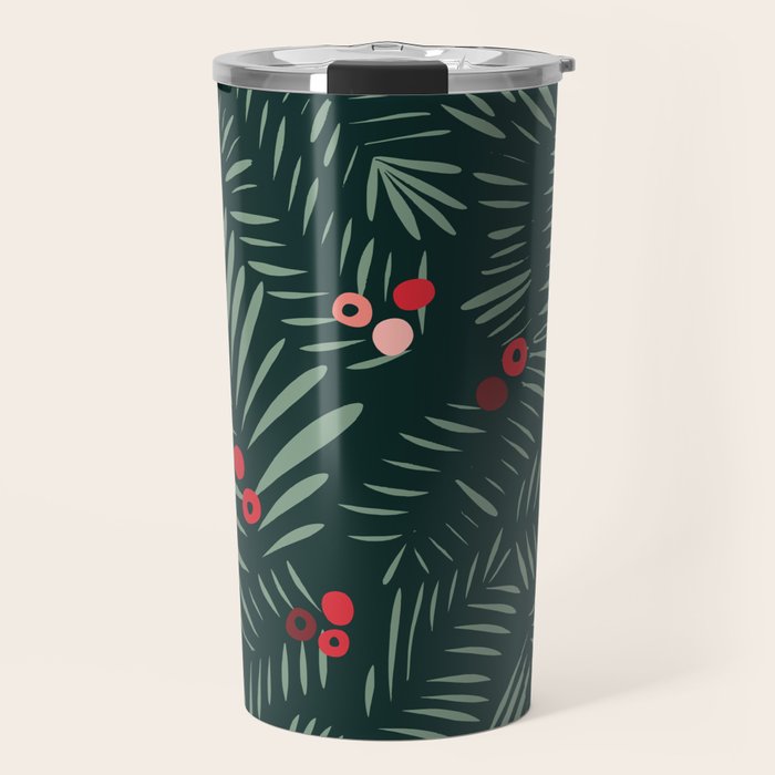 winter christmas time green fir branches Travel Mug Gallery Image 1