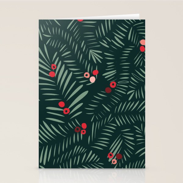 winter christmas time green fir branches Stationery Card Gallery Image 1