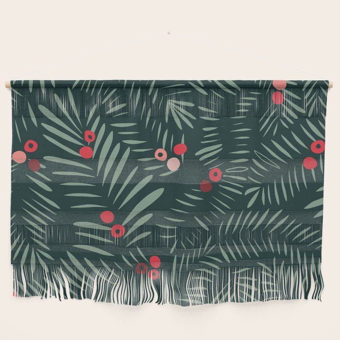 winter christmas time green fir branches Wall Hanging Gallery Image 1