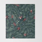 winter christmas time green fir branches Throw Blanket Gallery Image 2