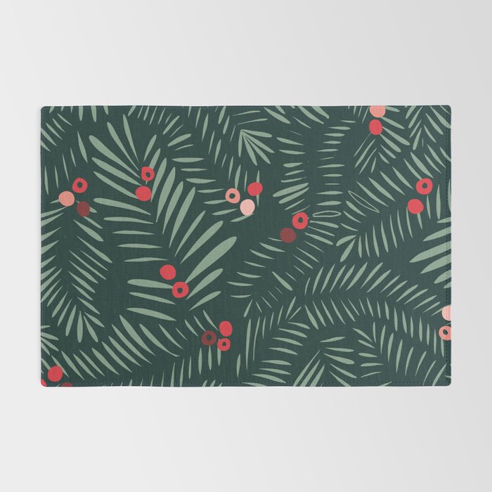 winter christmas time green fir branches Rug Gallery Image 2