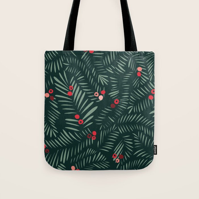 winter christmas time green fir branches Tote Bag Gallery Image 1